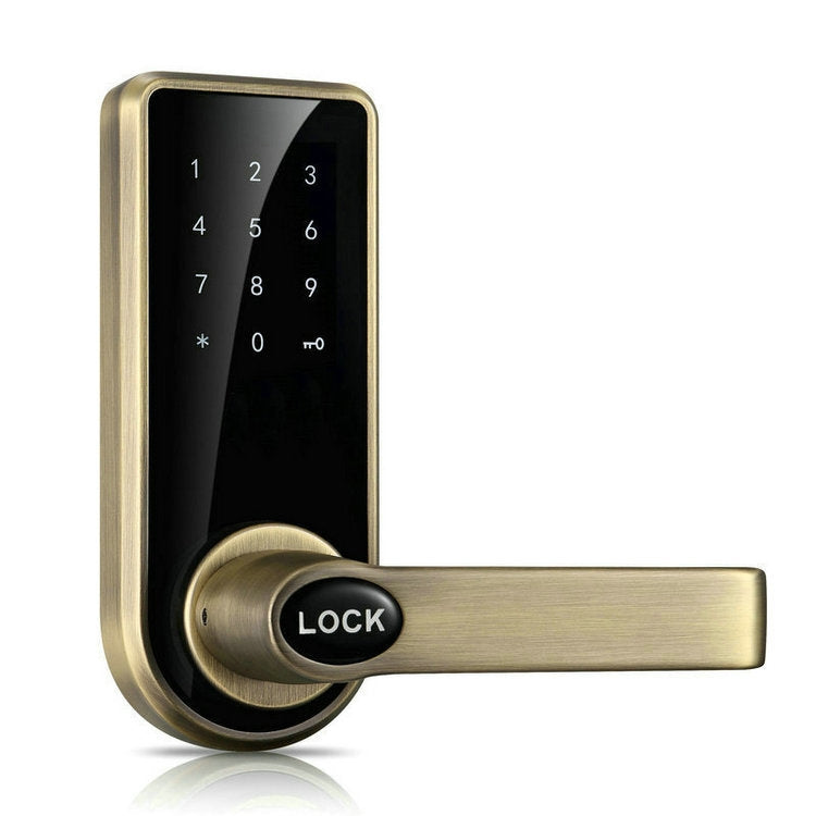 Password + Key + Sensor Card Zinc Alloy Red Bronze Electronic Door Lock Touch Screen Electronic Code Lock, OS8818-QGT Bronze Password + Key + Sensor Card Zinc Alloy Red Bronze Electronic Door Lock Touch Screen Electronic Code Lock, OS8818-QGT Bronze